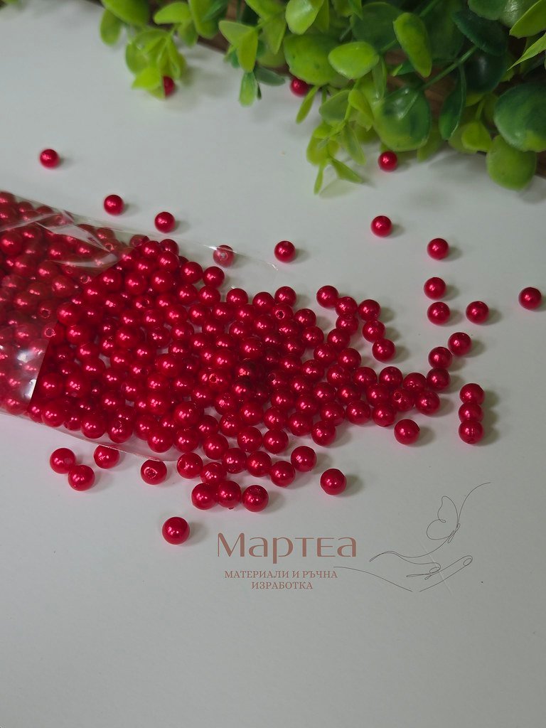 red pearl beads