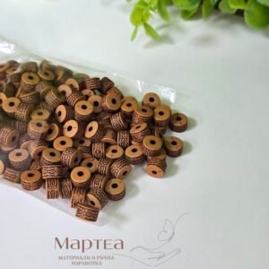 Мънисто мъжко малко - дървена шевица