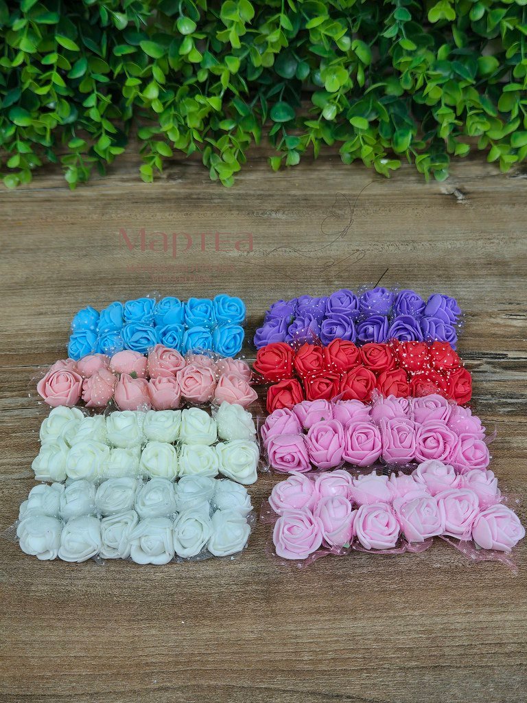 Рози от фоам 144бр - Бели - Image 9