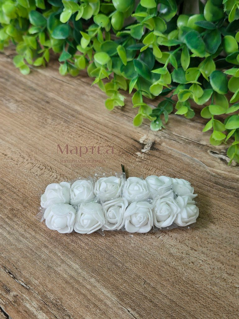 Рози от фоам 144бр - Бели