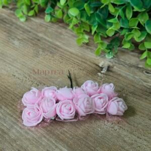 Рози от фоам 144бр - Светло розови