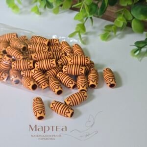 Мънисто цилиндър кафяво