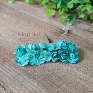 Хартиени розички 12бр - Цвят тюркоаз