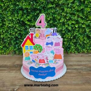 Картонена торта - Прасето Пепа