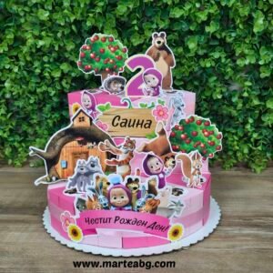 Картонена торта - Маша и мечока