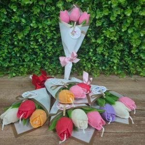 Восъчни лалета в целофан - 3бр